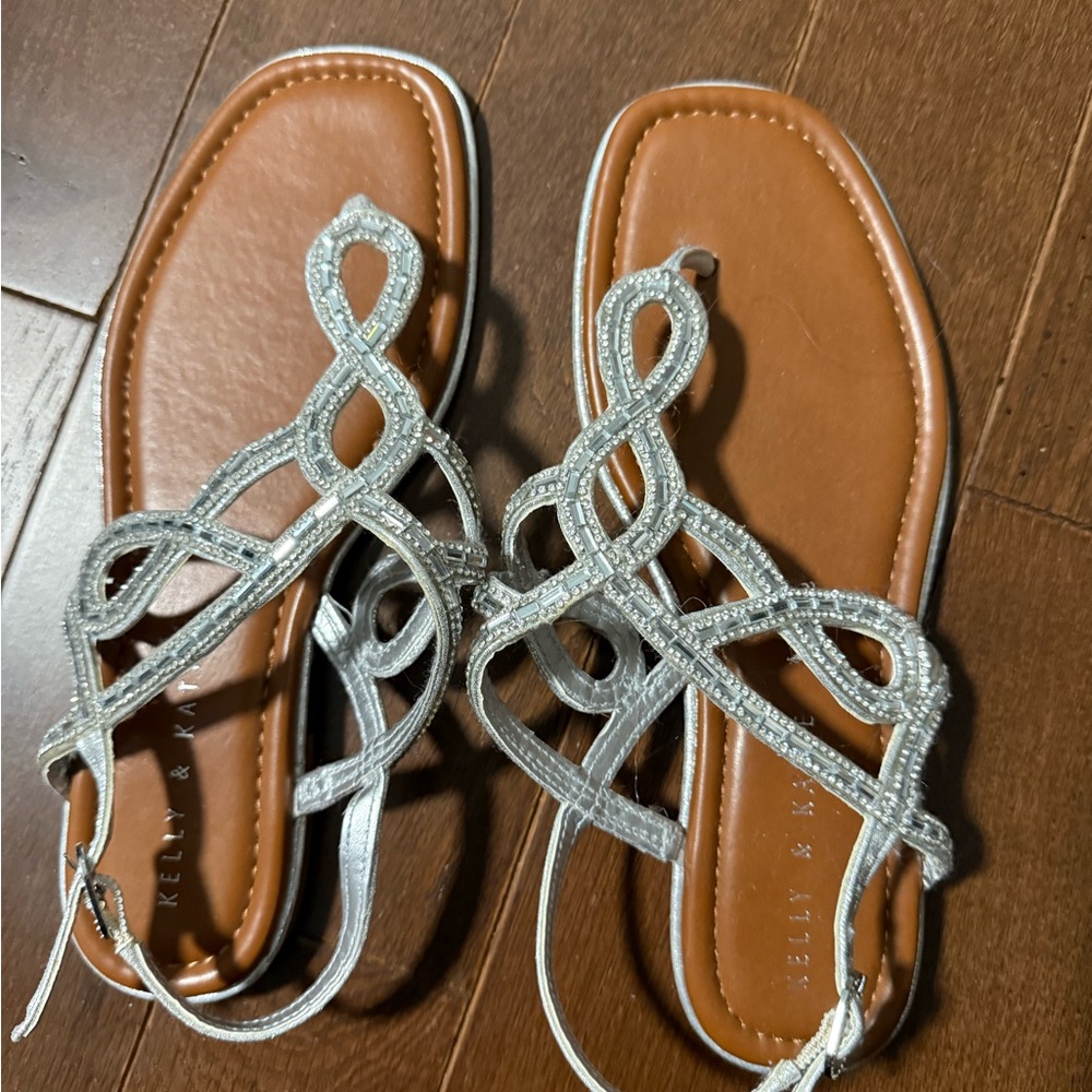Kelly & Katie Metallic Silver Sandals